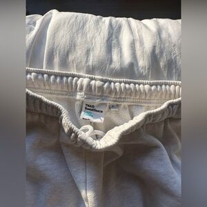 Aritzia TNA Sweatfleece Cozy Fleece Sweatpants Mega Fit Heather Cloud White